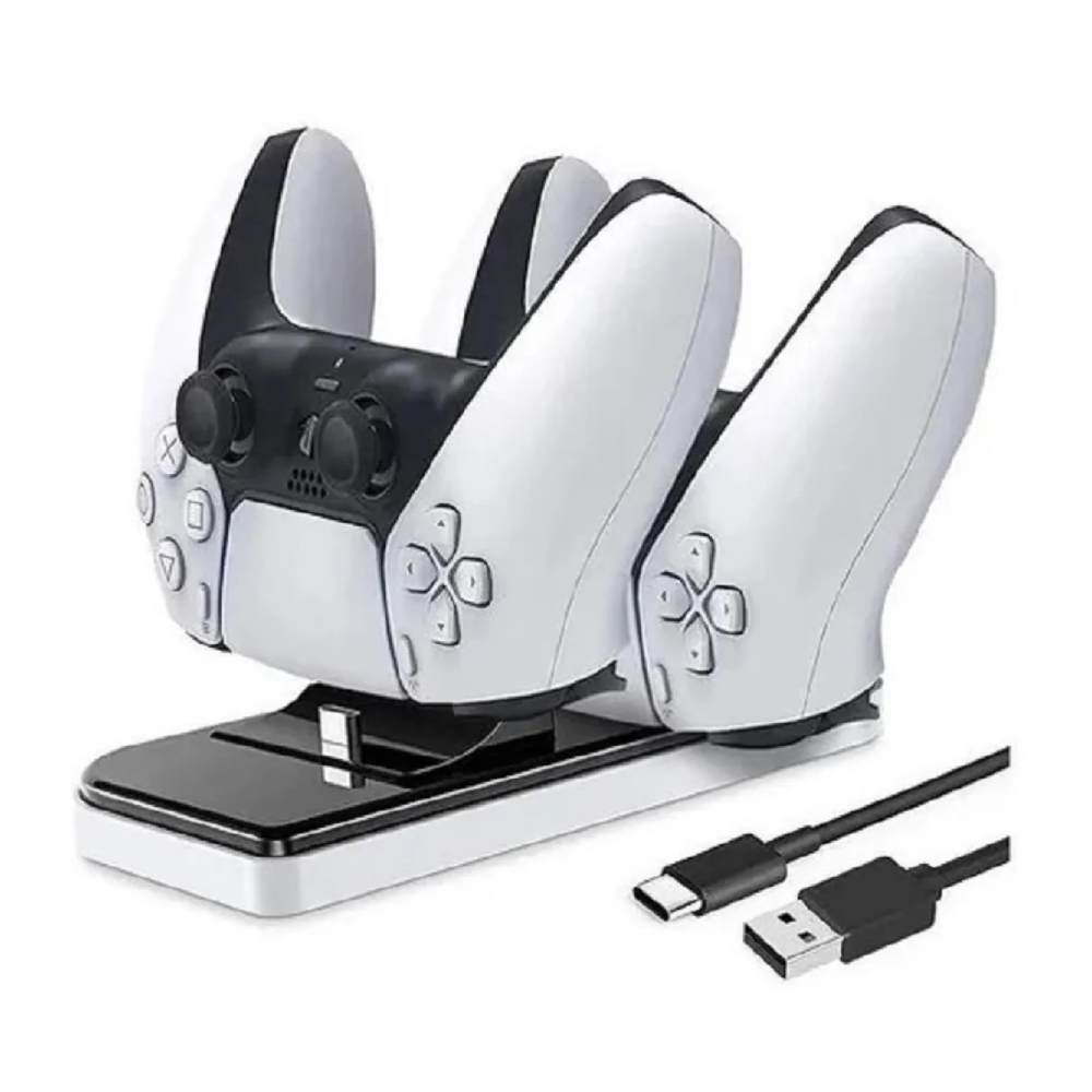 Estación de carga para mandos Dualsense PlayStation 5, alámbrico, blanco